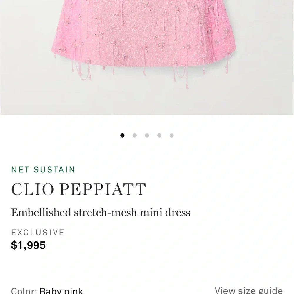 Clio Peppiatt Embellished stretch-mesh mini dress, baby pink - Picture 3 of 11